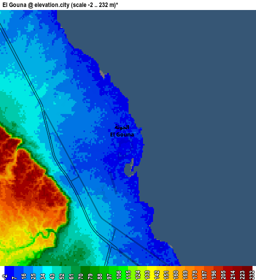 Zoom OUT 2x El Gouna, Egypt elevation map