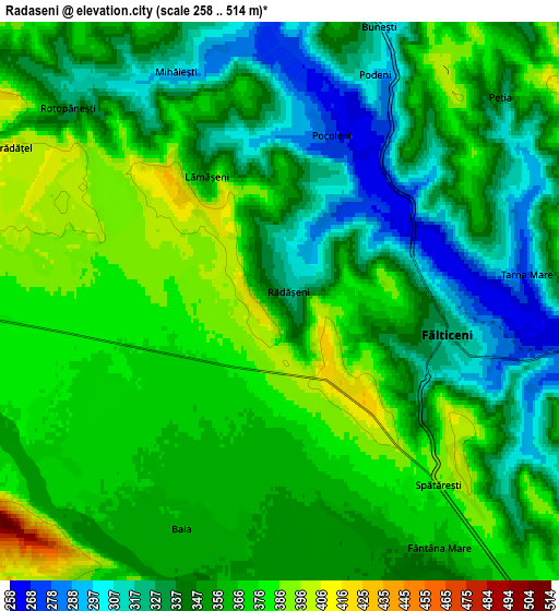 Zoom OUT 2x Rădăşeni, Romania elevation map