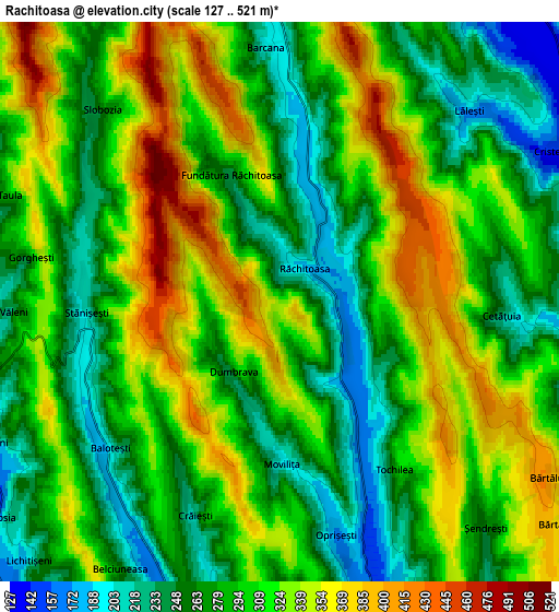 Zoom OUT 2x Răchitoasa, Romania elevation map