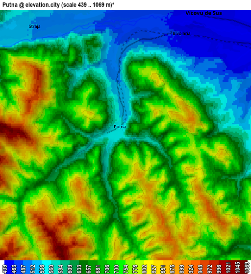 Zoom OUT 2x Putna, Romania elevation map