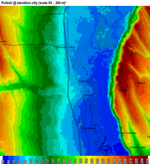 Zoom OUT 2x Pufeşti, Romania elevation map