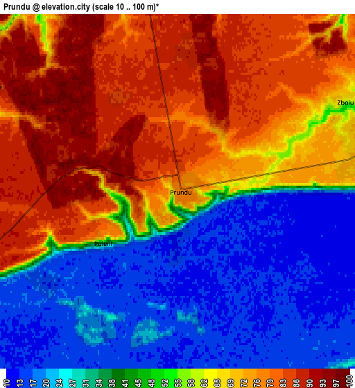 Zoom OUT 2x Prundu, Romania elevation map