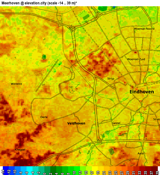 Zoom OUT 2x Meerhoven, Netherlands elevation map