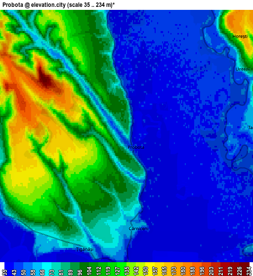 Zoom OUT 2x Probota, Romania elevation map