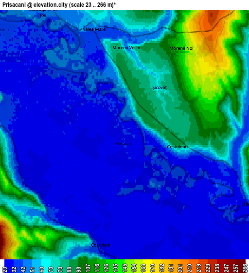 Zoom OUT 2x Prisăcani, Romania elevation map