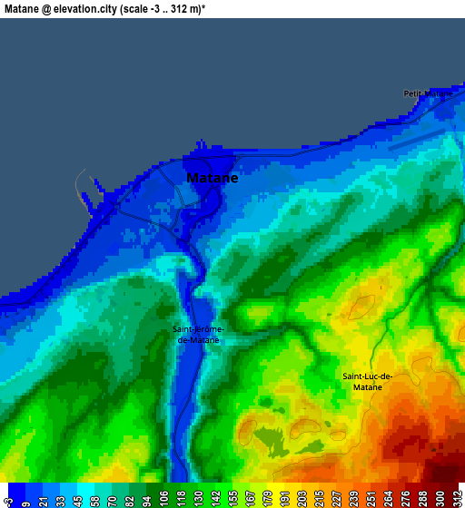 Zoom OUT 2x Matane, Canada elevation map