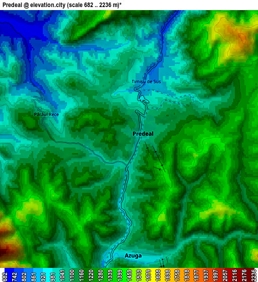 Zoom OUT 2x Predeal, Romania elevation map