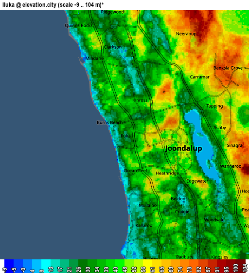 Zoom OUT 2x Iluka, Australia elevation map