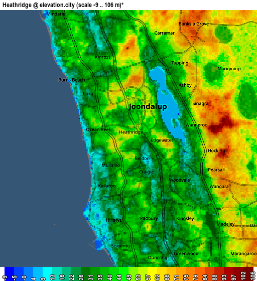 Zoom OUT 2x Heathridge, Australia elevation map