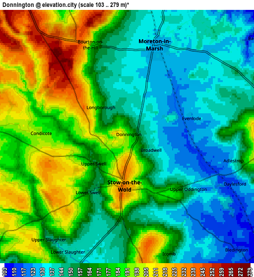 Zoom OUT 2x Donnington, United Kingdom elevation map