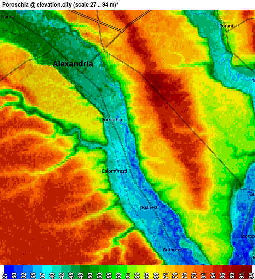 Zoom OUT 2x Poroschia, Romania elevation map