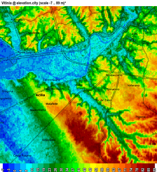 Zoom OUT 2x Vitinia, Italy elevation map