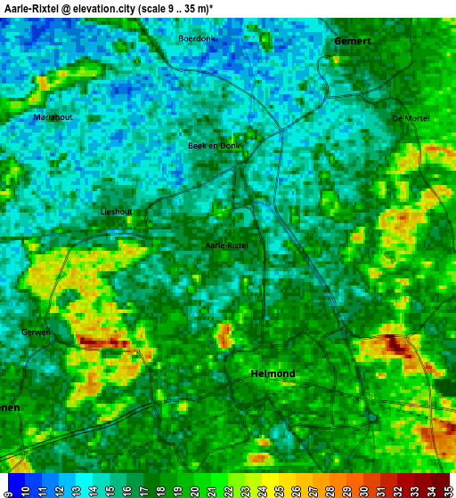 Zoom OUT 2x Aarle-Rixtel, Netherlands elevation map