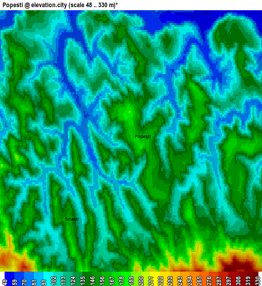 Zoom OUT 2x Popeşti, Romania elevation map