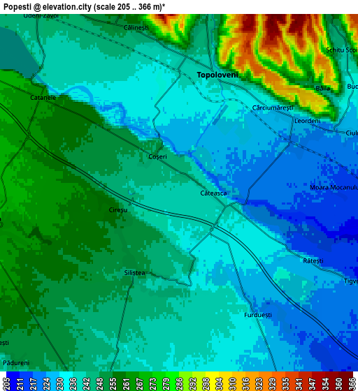 Zoom OUT 2x Popeşti, Romania elevation map