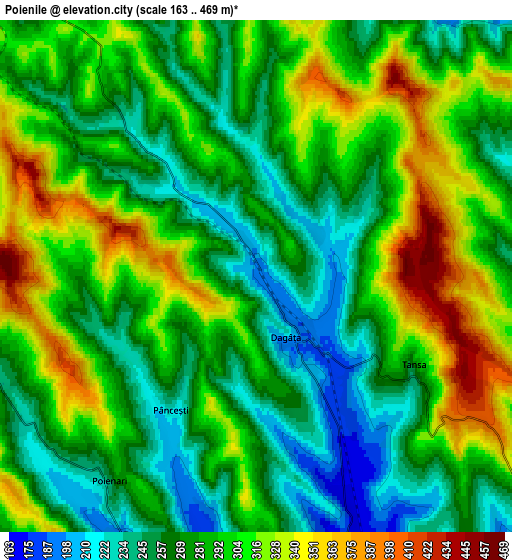 Zoom OUT 2x Poienile, Romania elevation map