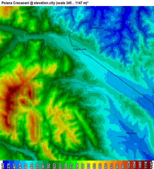 Zoom OUT 2x Poiana Crăcăoani, Romania elevation map