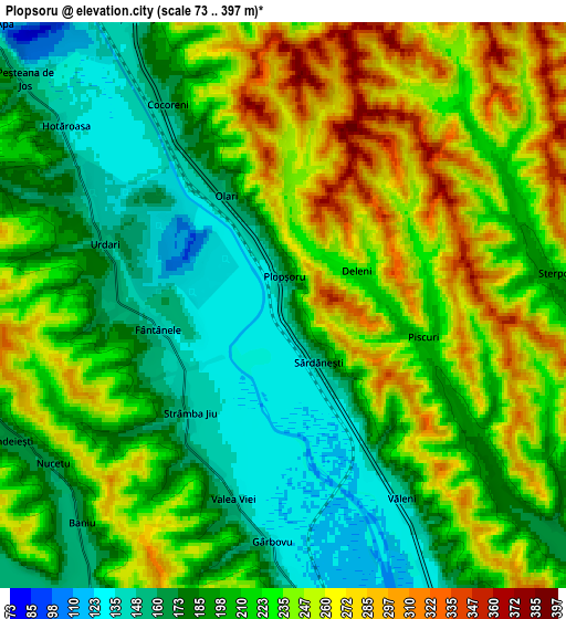 Zoom OUT 2x Plopşoru, Romania elevation map