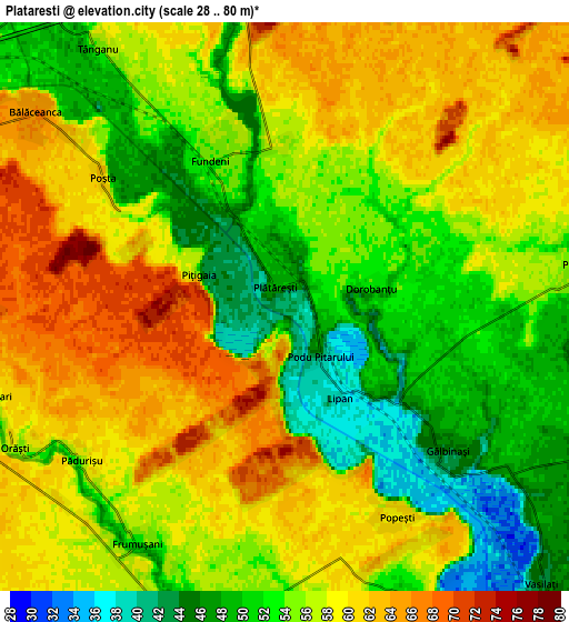 Zoom OUT 2x Plătăreşti, Romania elevation map