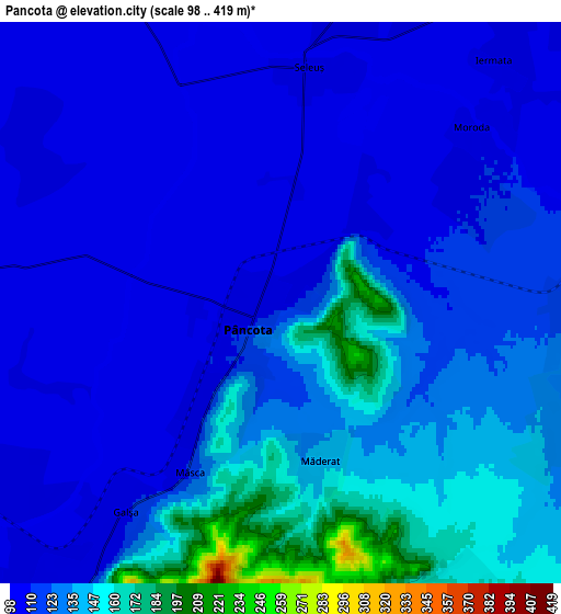 Zoom OUT 2x Pâncota, Romania elevation map