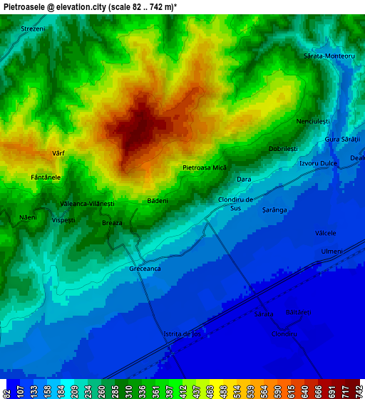 Zoom OUT 2x Pietroasele, Romania elevation map