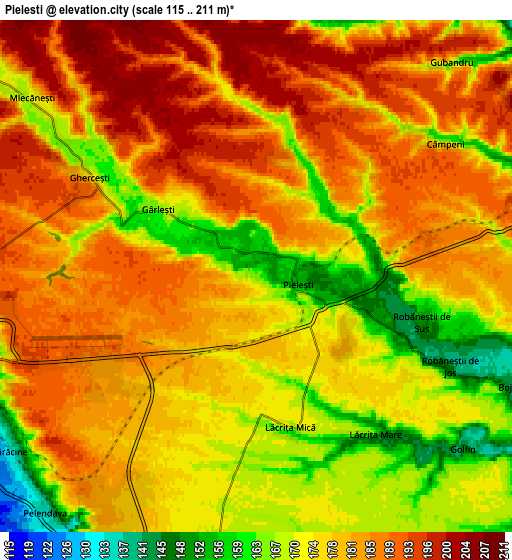 Zoom OUT 2x Pieleştí, Romania elevation map