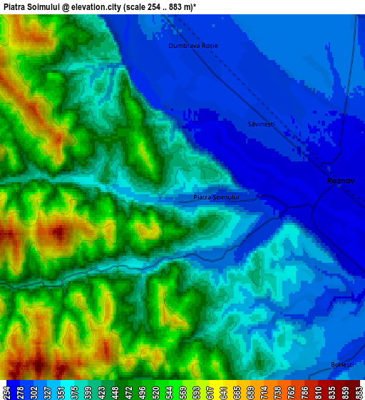 Zoom OUT 2x Piatra Şoimului, Romania elevation map