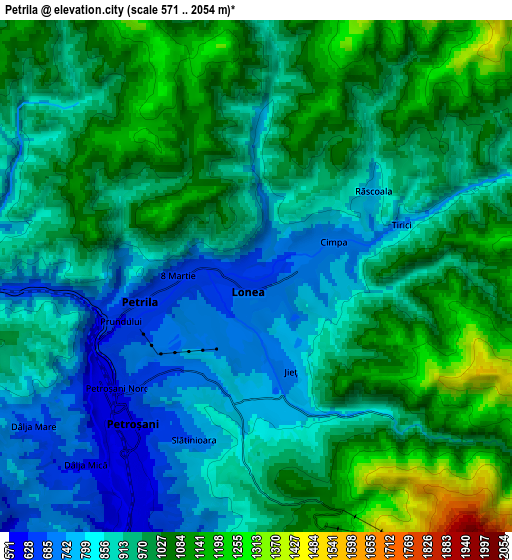 Zoom OUT 2x Petrila, Romania elevation map