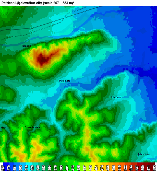 Zoom OUT 2x Petricani, Romania elevation map