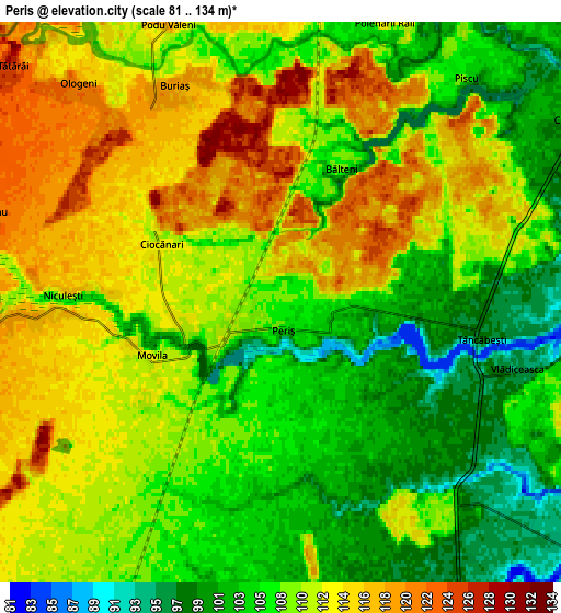 Zoom OUT 2x Periş, Romania elevation map