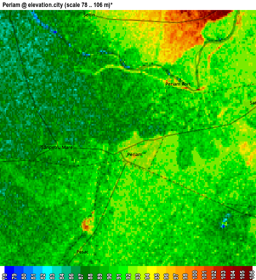 Zoom OUT 2x Periam, Romania elevation map