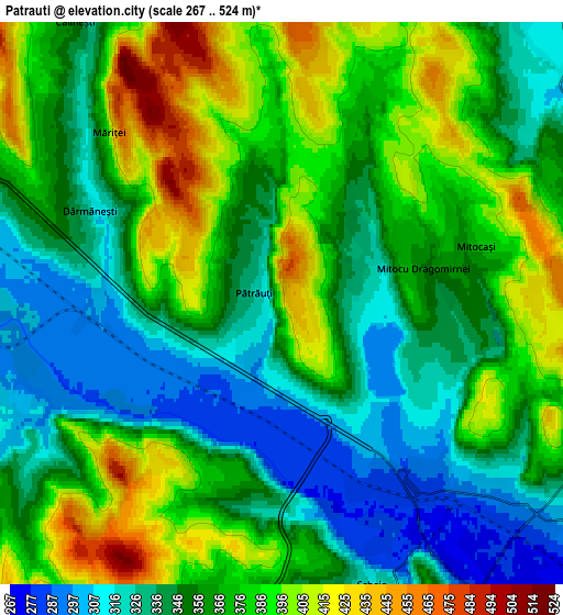 Zoom OUT 2x Pătrăuţi, Romania elevation map