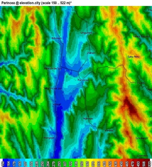 Zoom OUT 2x Parincea, Romania elevation map