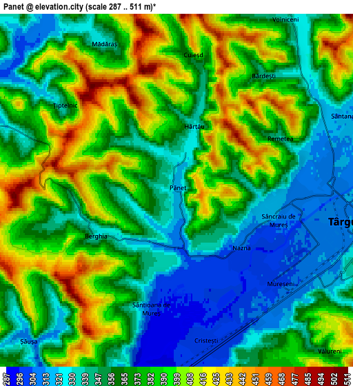 Zoom OUT 2x Pănet, Romania elevation map