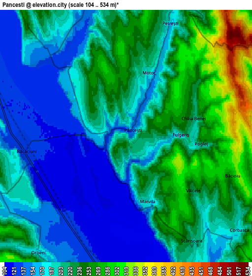 Zoom OUT 2x Pănceşti, Romania elevation map