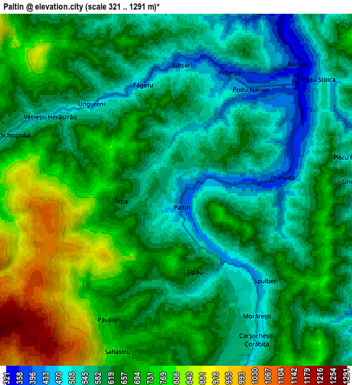 Zoom OUT 2x Paltin, Romania elevation map