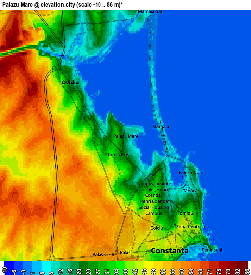 Zoom OUT 2x Palazu Mare, Romania elevation map