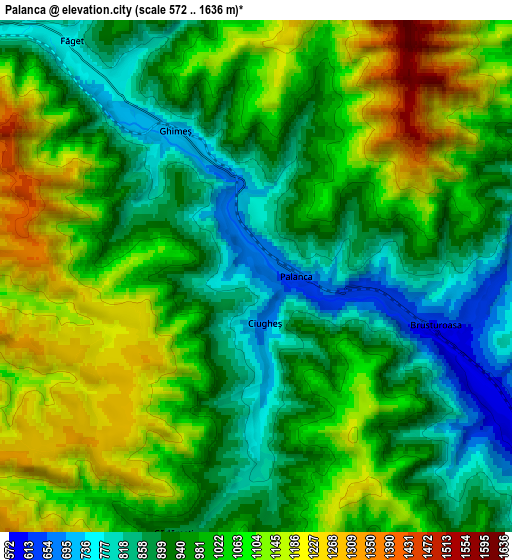 Zoom OUT 2x Palanca, Romania elevation map