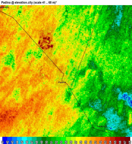 Zoom OUT 2x Padina, Romania elevation map