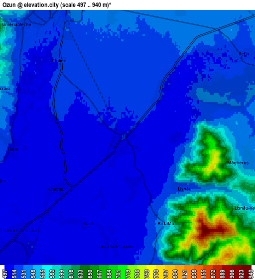 Zoom OUT 2x Ozun, Romania elevation map