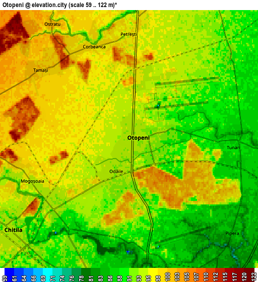 Zoom OUT 2x Otopeni, Romania elevation map
