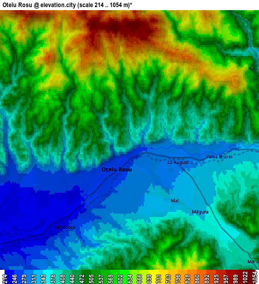 Zoom OUT 2x Oţelu Roşu, Romania elevation map