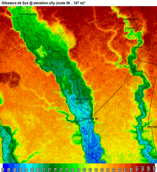 Zoom OUT 2x Orbeasca de Sus, Romania elevation map