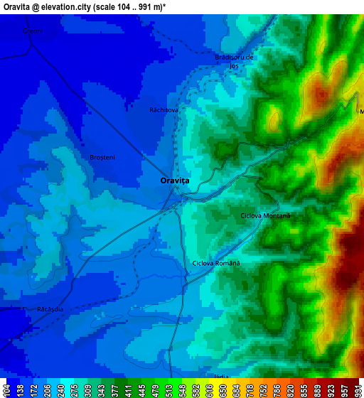 Zoom OUT 2x Oraviţa, Romania elevation map