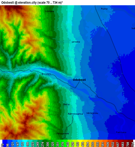 Zoom OUT 2x Odobeşti, Romania elevation map