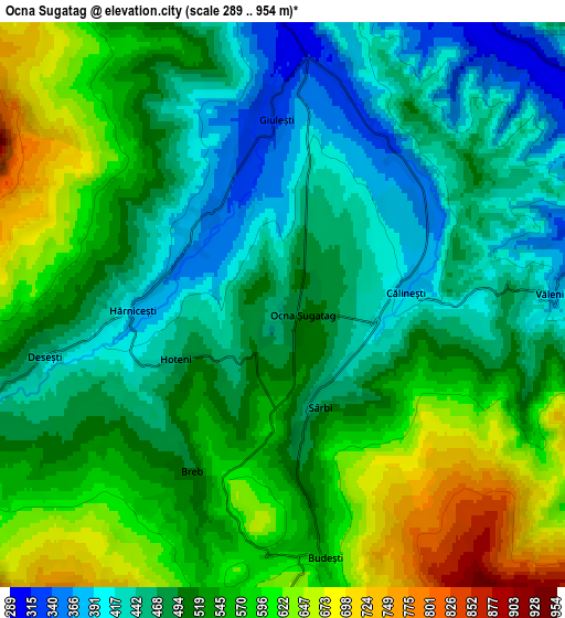 Zoom OUT 2x Ocna Şugatag, Romania elevation map