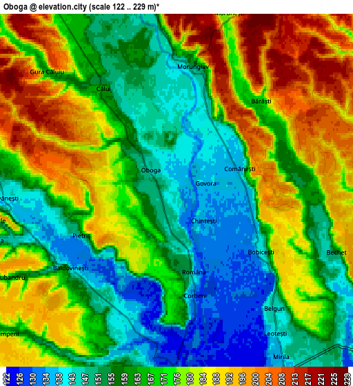 Zoom OUT 2x Oboga, Romania elevation map