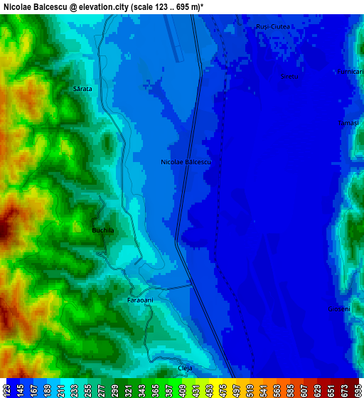 Zoom OUT 2x Nicolae Bălcescu, Romania elevation map