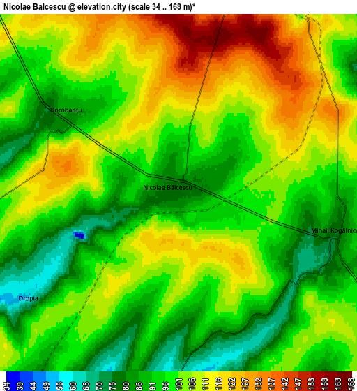 Zoom OUT 2x Nicolae Bălcescu, Romania elevation map