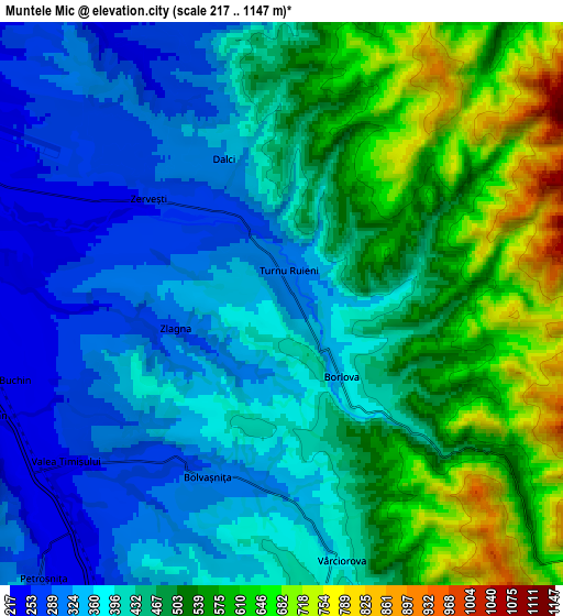 Zoom OUT 2x Muntele Mic, Romania elevation map